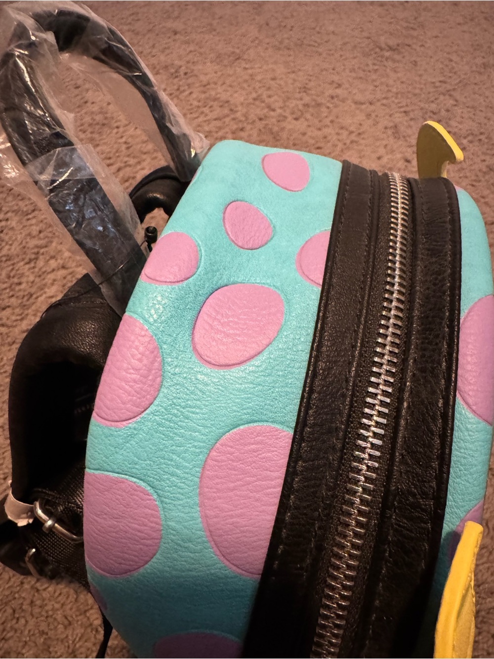 NWT Loungefly Disney Pixar Sulley Mini Backpack - Teal & Purple - Picture 7 of 8